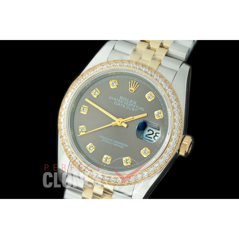 R36DJT-513Y 126283RBR SS/YG Diam/Jubilee 2019 Dark Rhodium Grey Diam A-2824
