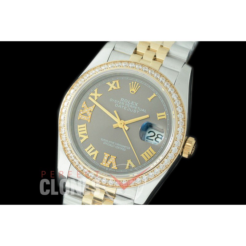 R36DJT-528Y 126283RBR SS/YG Diam/Jubilee 2019 Dark Rhodium Grey Roman-Diam A-2824