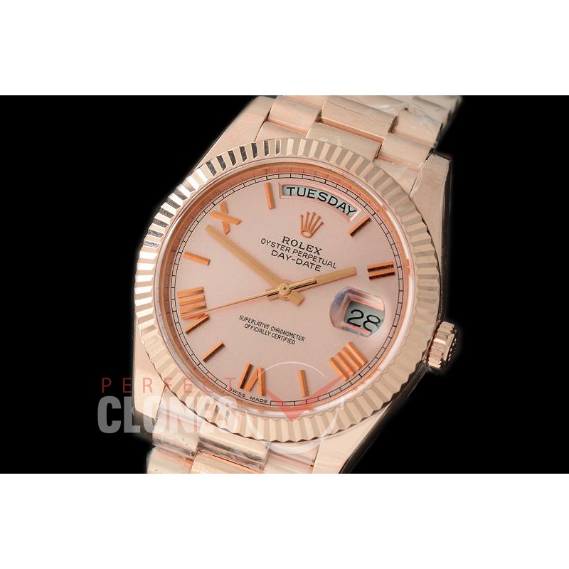 R40DD-18K-215 228235 RG/RG Rose Gold Roman Swiss 2836