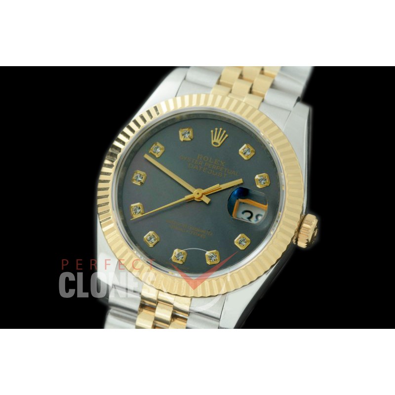 R36DJT-518F BP Datejust 36 126233 SS/YG Fluted/Jubilee 2019 MOP Black Diam A-2824
