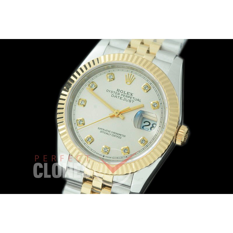R36DJT-511F BP Datejust 36 126233 SS/YG Fluted/Jubilee 2019 Silver Diam A-2824