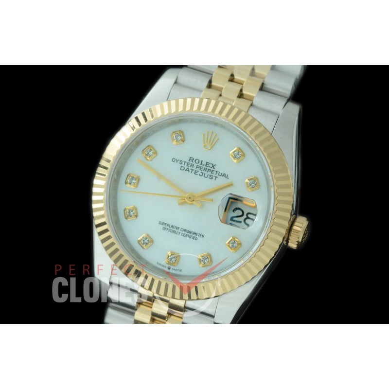 R36DJT-517F BP Datejust 36 126233 SS/YG Fluted/Jubilee 2019 MOP White Diam A-2824