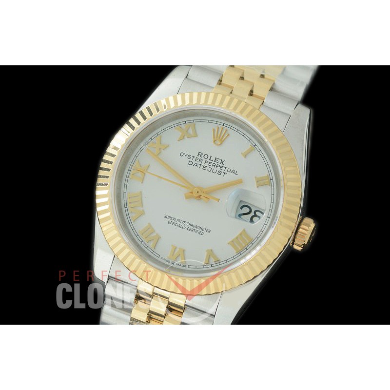 R36DJT-521F BP Datejust 36 126233 SS/YG Fluted/Jubilee 2019 White Roman A-2824