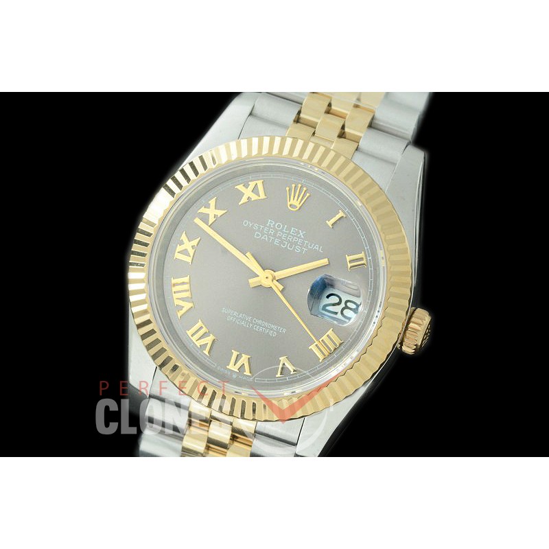 R36DJT-523F BP Datejust 36 126233 SS/YG Fluted/Jubilee 2019 Dark Rhodium Grey Roman A-2824