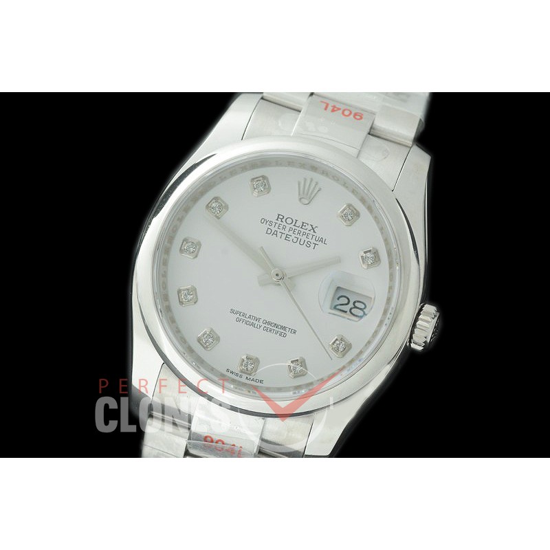 R36DJS-381S GMF 126234 SS/SS Smooth/Oyster White Diam SA 3135 904L Steel 