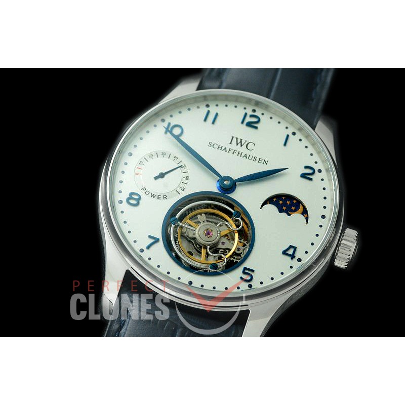 0 IWPTB00032 Portugese Tourbillon Handwind SS/LE White-Blue Asian Flying Man Tourbillon