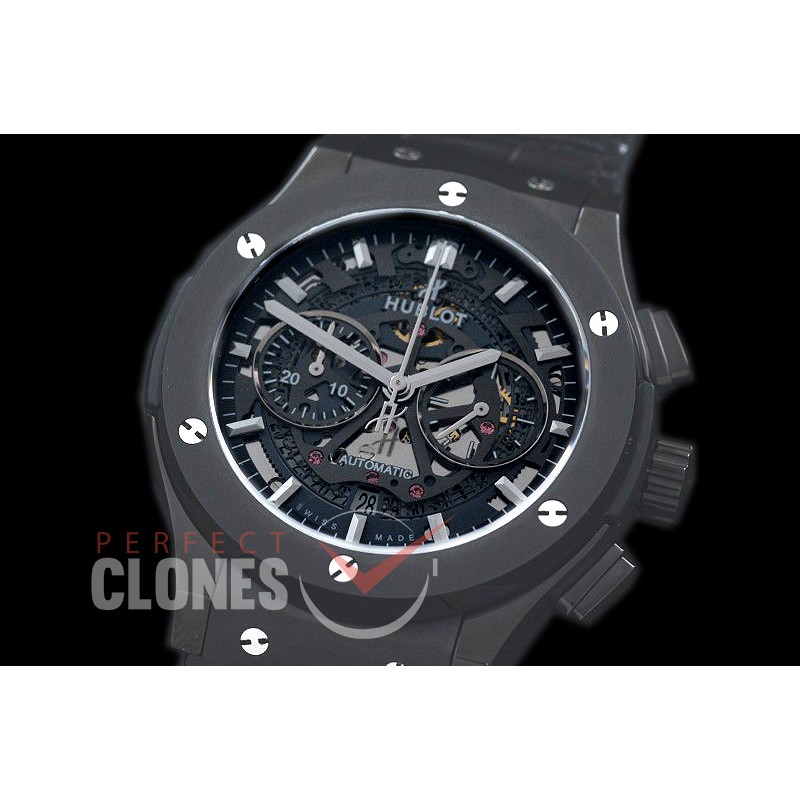 0 HBFSC00217 Classic Fusion Chronograph PVD/LE Black Skeleton A-7750 