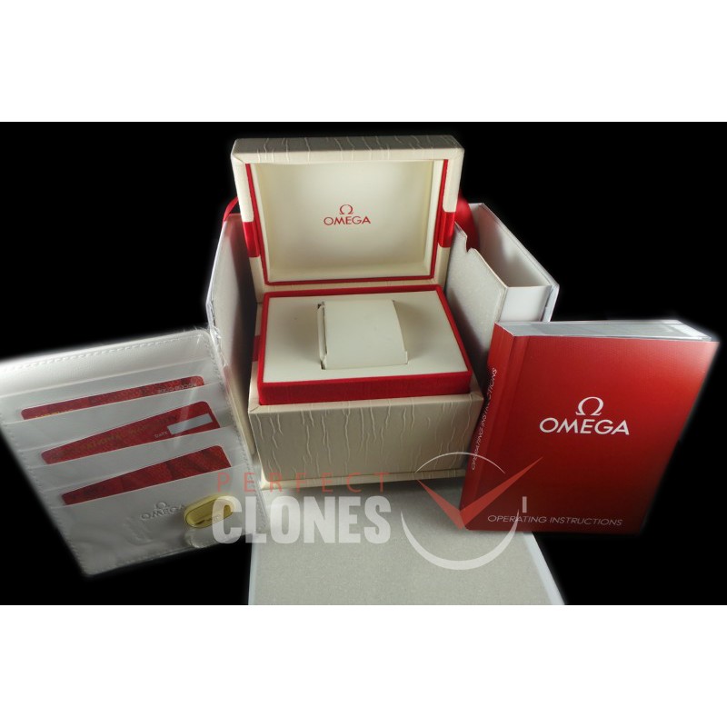 0 0 0 OMBX10005 Original Design Light Beige Design Leather Boxset for Omega Watches