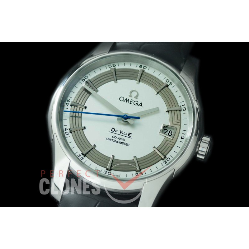 0 0 0 OMDEV-HV-101S XF/VSF Deville Hour Vision Date Automtaic SS/LE White VS Cal 8500 Superclone - Croc Leather Strap Black 