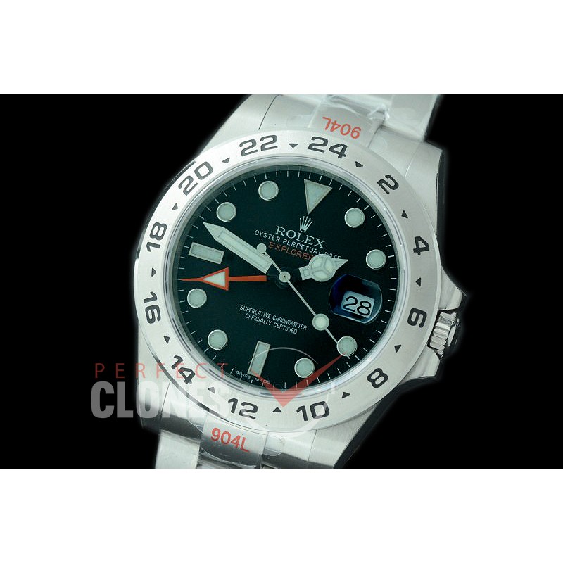 0 0 0 0 0 RLEX00932 GMF 904L Steel 216570 CHS Explorer II SS/SS Black SA 3187