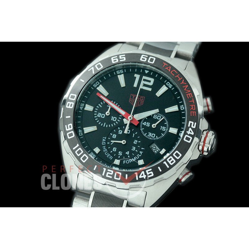 0 0 TGF1-00056C Formula 1 Chronograph SS/CER/SS Black OS 10 Qtz
