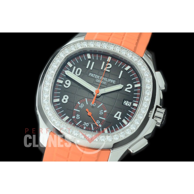 PPAQC-5968-102D Aquanaut Chronograph 5968A SS/Diam/RU Black A-7750 