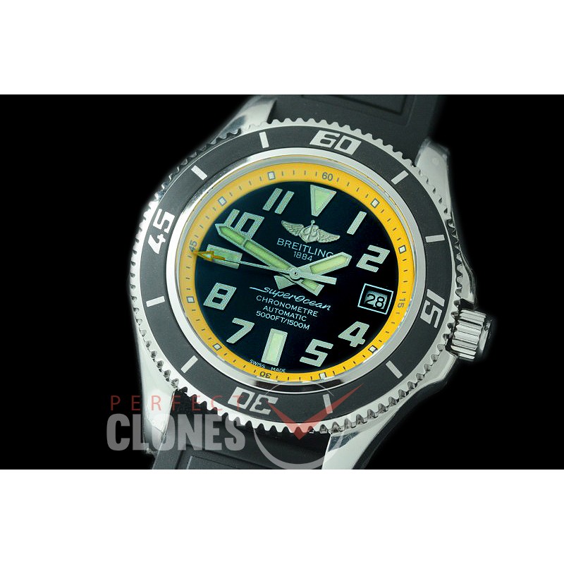 BLSF00103 GMF Superocean Abyss 42 SS/RU Black/Yellow Asian Clone 2824 - Special Offer