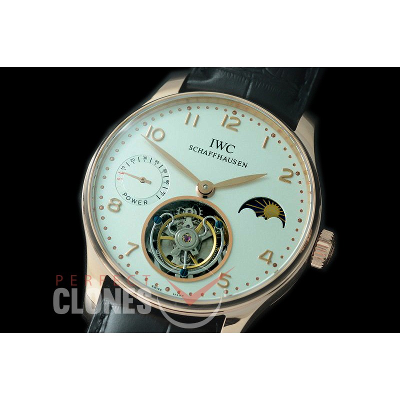 0 IWPTB00036 Portugese Tourbillon Handwind YG/LE White Asian Flying Man Tourbillon