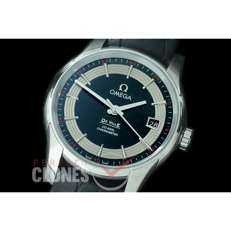 0 0 0 OMDEV-HV-102S XF/VSF Deville Hour Vision Date Automtaic SS/LE Black VS Cal 8500 Superclone - Croc Leather Strap Black 