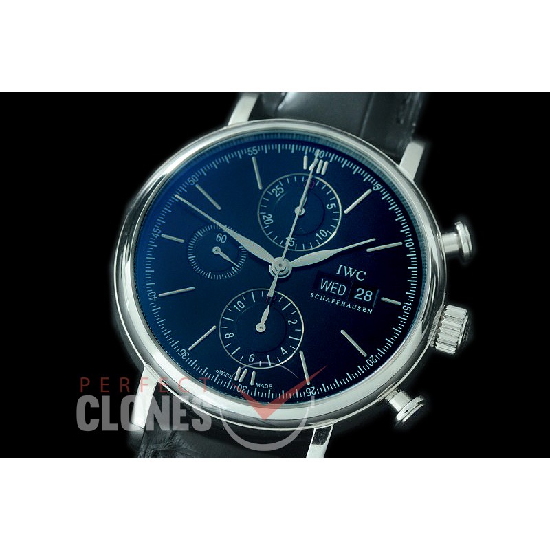 0 0 0 IWPT-103 IW391007 Portofino Chronograph Classic SS/LE Black A-7750 