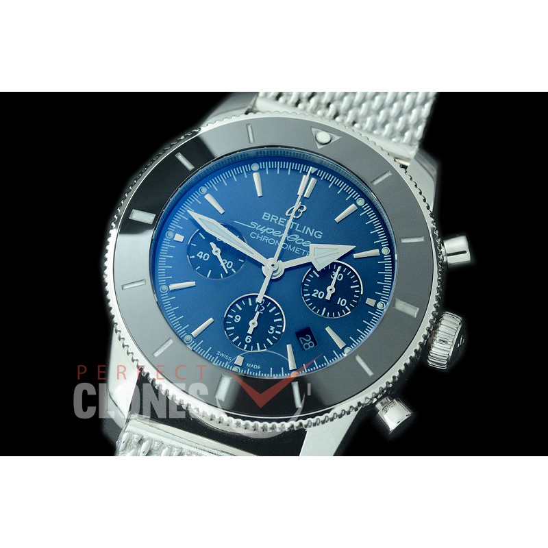 0 BLSF05004M Superocean Heritage Chronograph SS/ME Blue A-7750