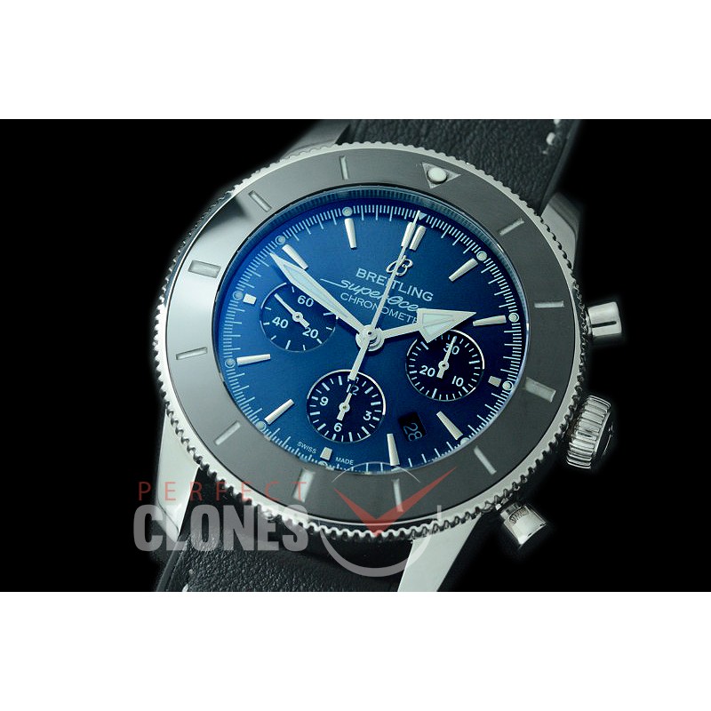 0 BLSF05004L Superocean Heritage Chronograph SS/LE Blue A-7750