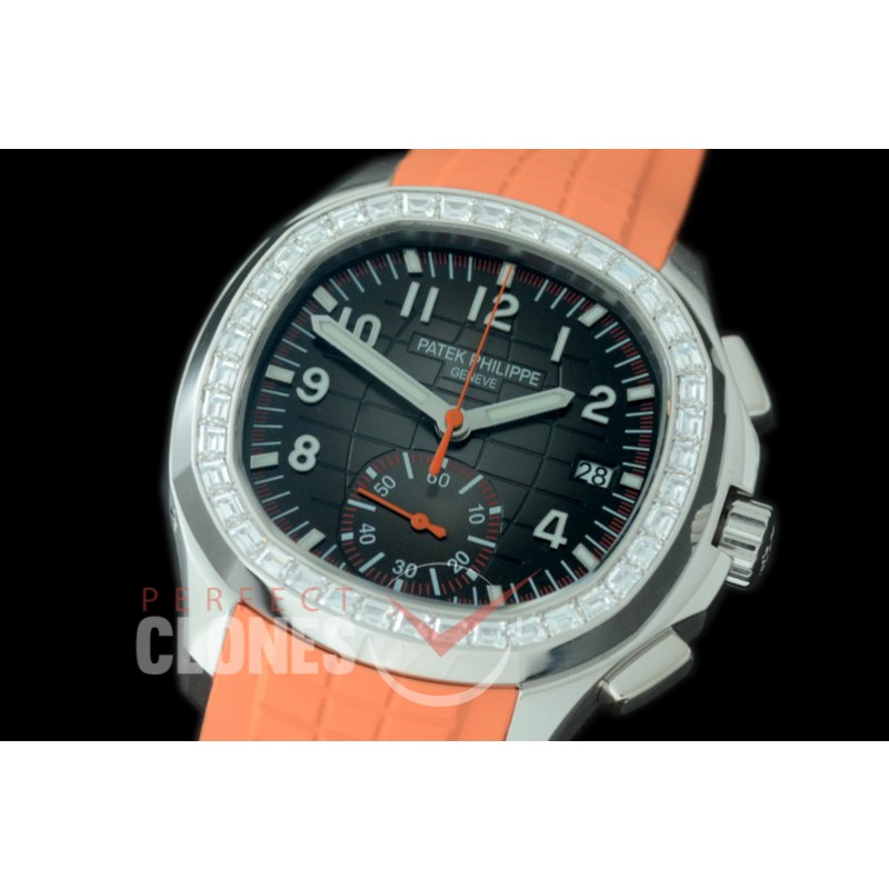 PPAQC-5968-102D2 Aquanaut Chronograph 5968A SS/Diam/RU Black A-7750 