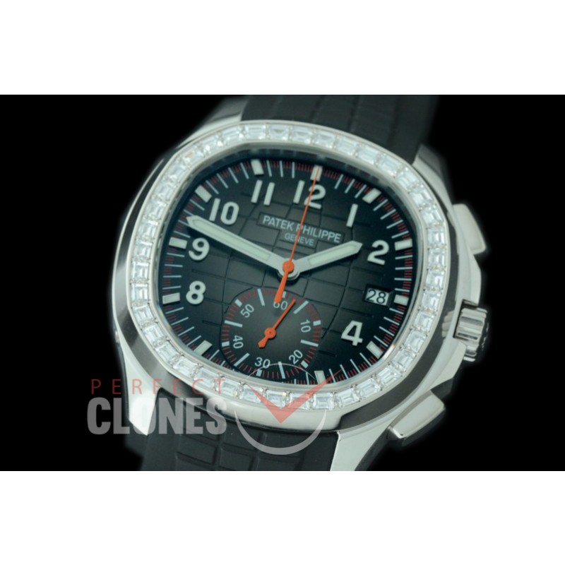 PPAQC-5968-101D2 Aquanaut Chronograph 5968A SS/SQDiam/RU Black A-7500