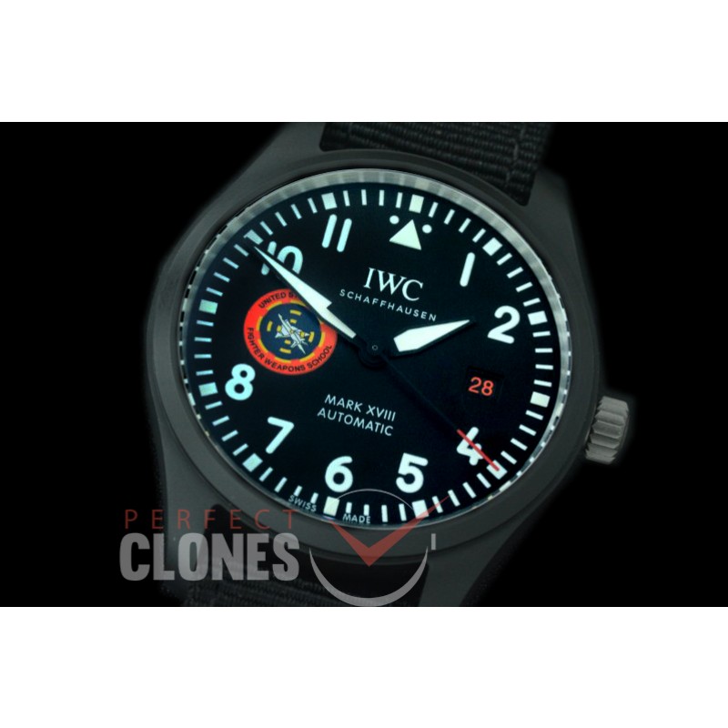 IWM18-016 M+F Mark XVIII Pilot Topgun SFTI Special Edition Automatic IW326901 CER/LE Black A-35110