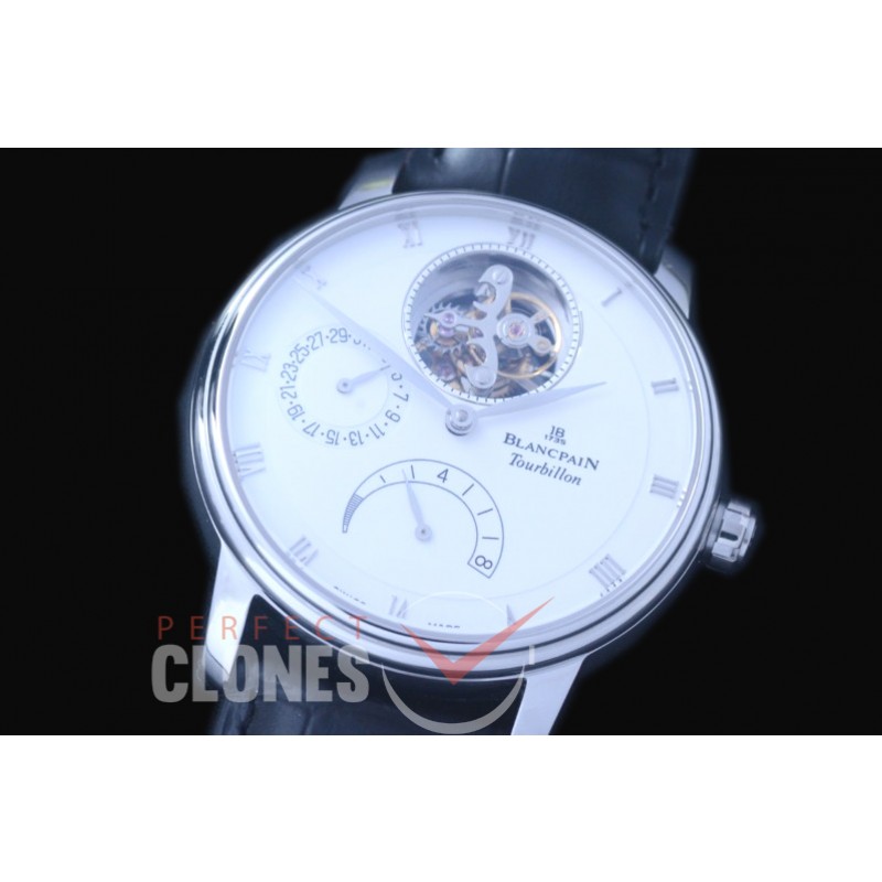 0 0 BP-VIL-131 Villeret Calendar / Power Reserve Tourbillon SS/LE White Roman Flying Man Tourbillon 