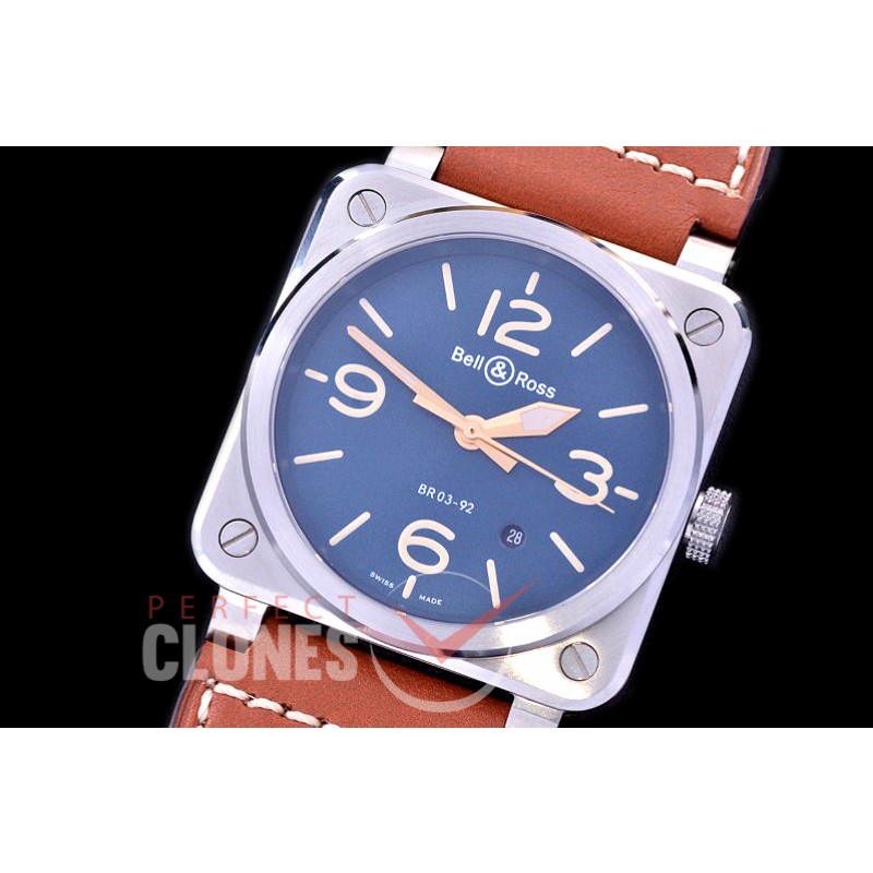 0 0 0 0 BR03-92-136 BR03-92 Blue Steel SS/LE Blue Miyota 9015