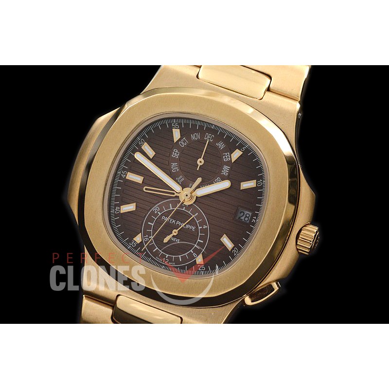 PPNTCC-124 Nautilus Calender Complications YG/YG Blue Sticks Asian Customized Movt 