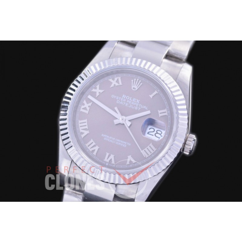 R36DJS-573 126234 SS/SS Fluted/Oyster 2019 Rhodium Grey Roman A-2824