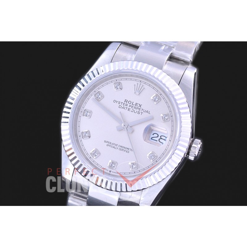R36DJS-561 126234 SS/SS Fluted/Oyster 2019 Silver Diamonds A-2824