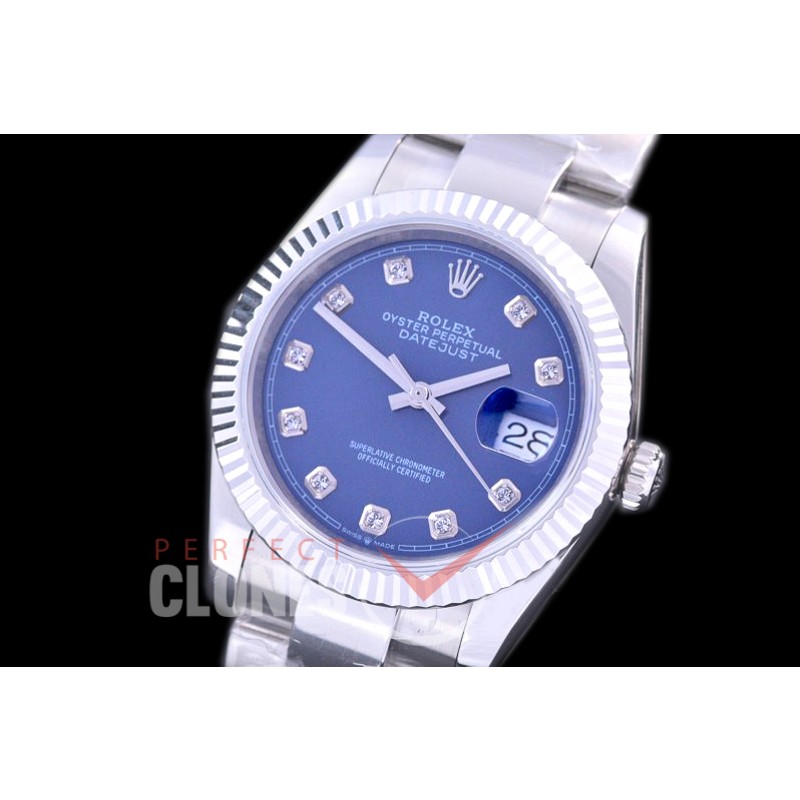 R36DJS-564 126234 SS/SS Fluted/Oyster 2019 Blue Diamonds A-2824
