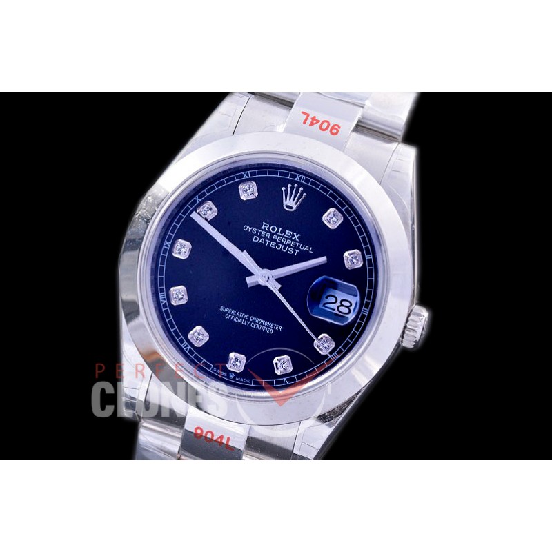 0 0 R41DJS-362 GMF 904L Steel 126334 Smooth/Oyster SS/SS Black Diamonds Asian 2824 
