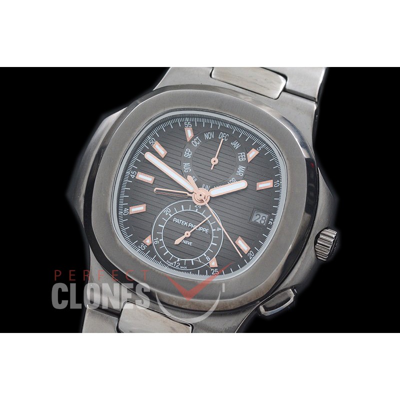 PPNTCC-112 Nautilus Calender Complications PVD/PVD Dark Grey Sticks Asian Customized Movt 
