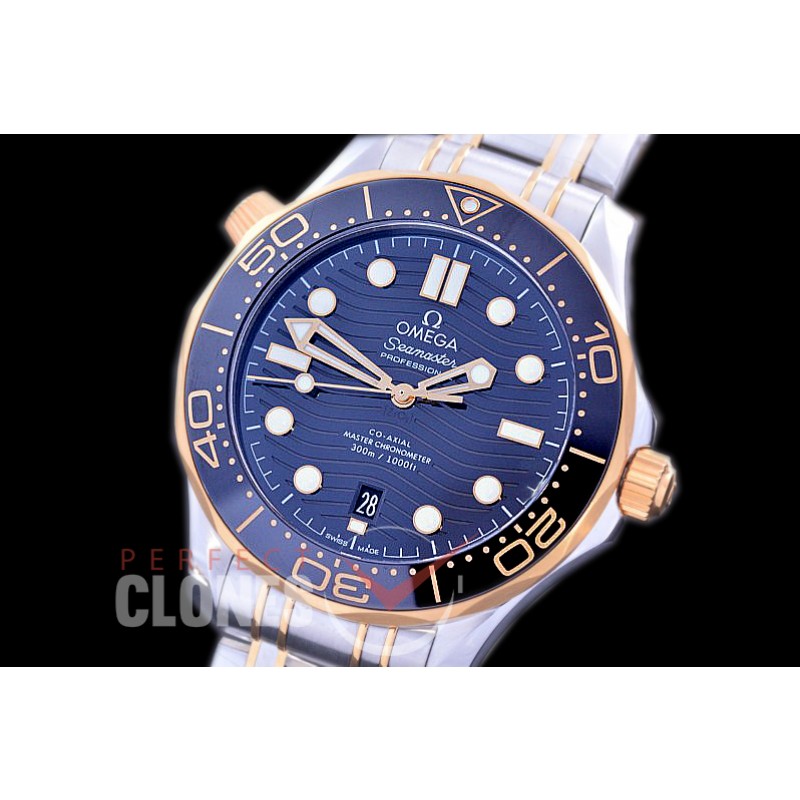 0 0 OM300M-008Y-S 2019 Basel Seamaster Diver 300M SS/YG/SS Black Asian 2824 Mod 8800 