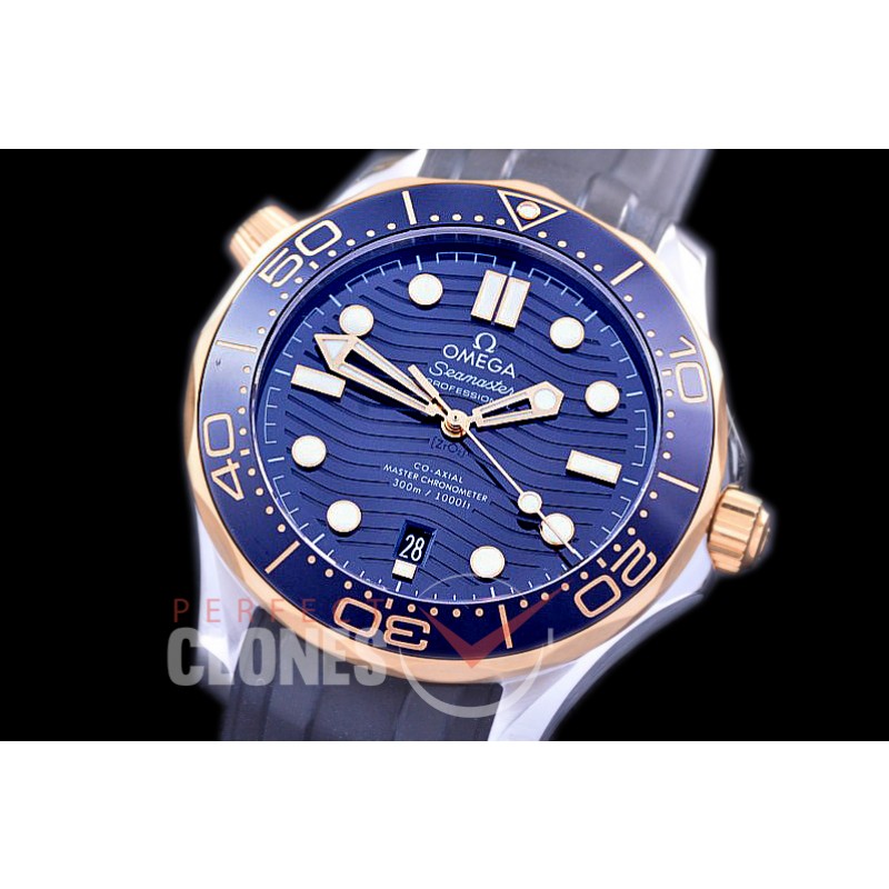0 0 OM300M-008Y-R 2019 Basel Seamaster Diver 300M SS/YG/RU Black Asian 2824 Mod 8800 