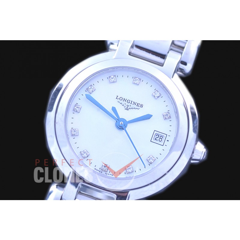 0 0 0 LG-PL-106 Prima Luna Ladies SS/SS White Diamonds Swiss Quartz 