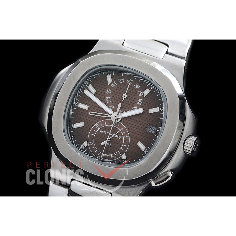 PPNTCC-104 Nautilus Calender Complications SS/SS Brown Sticks Asian Customized Movt 