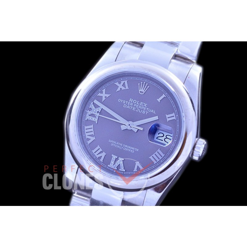 R36DJS-578S 126234 SS/SS Fluted/Oyster 2019 Dark Rhodium Grey Roman-Diamonds A-2824