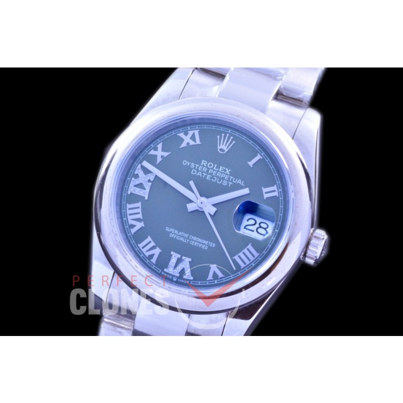 R36DJS-579S 126234 SS/SS Fluted/Oyster 2019 Green Roman-Diamonds A-2824