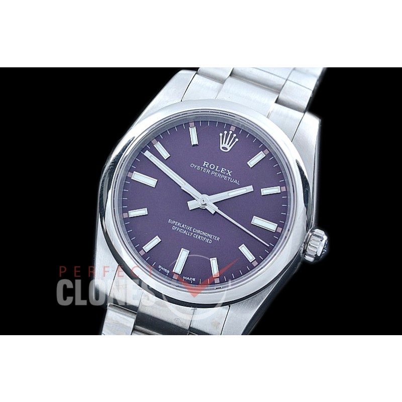 RLOY00502 ANF Ladies Osyter Perpetual 34mm 114200 SS/SS Red Grape A-2824