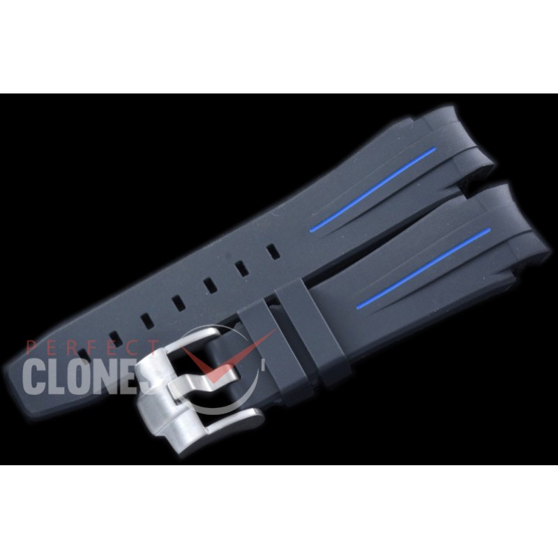 0 0 RLRU00081 Rubber B Black Rubber Strap 21/22 for Deepsea With Integrated Block c/w Insignia Buckle