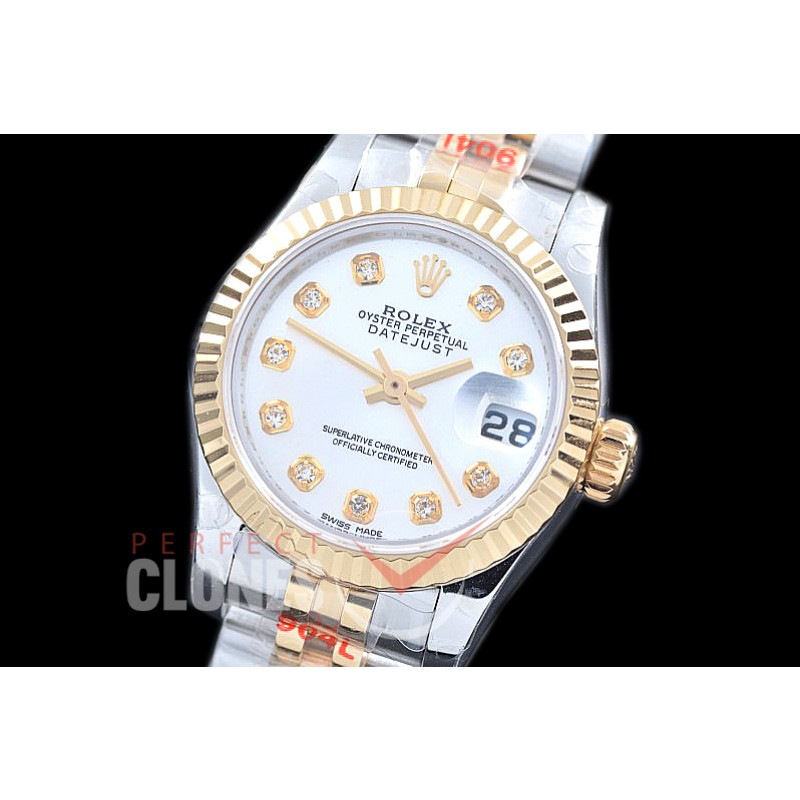 R26DJT-901 GMF 179173 SS/YG Fluted/Jubilee White Diam Swiss 2671 904L Steel 