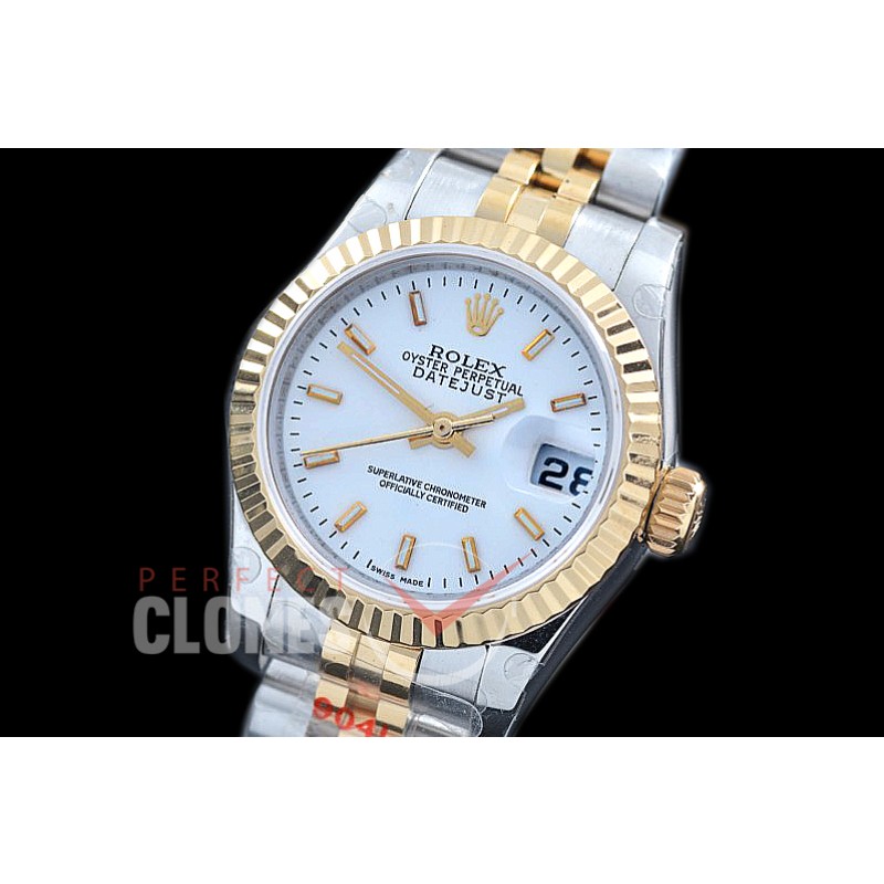 R26DJT-911 GMF 179173 SS/YG Fluted/Jubilee White Sticks Swiss 2671 904L Steel 