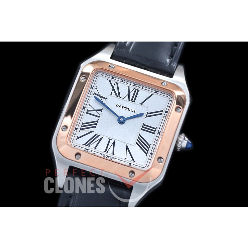 CAR-SD-111 V6F/XF/VSF 2019 Santos-Dumont Ladies SS/RG/LE White Swiss Quartz