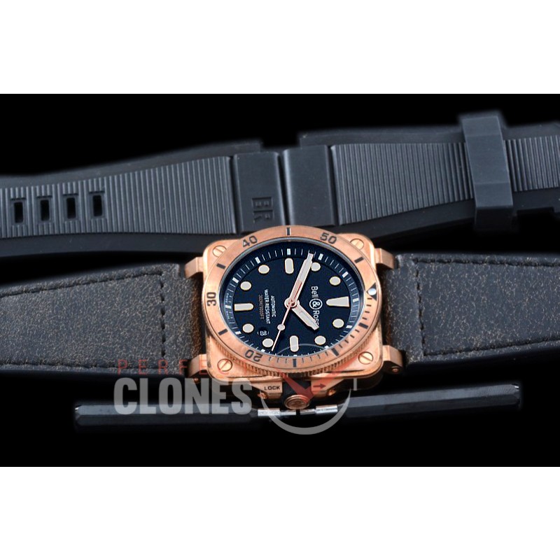 0 0 0 BR03-92-023 BR03-92 Bronzo Diver BR/RU Black Miyota 9015 - Free Rubber Strap/ Toolkit 