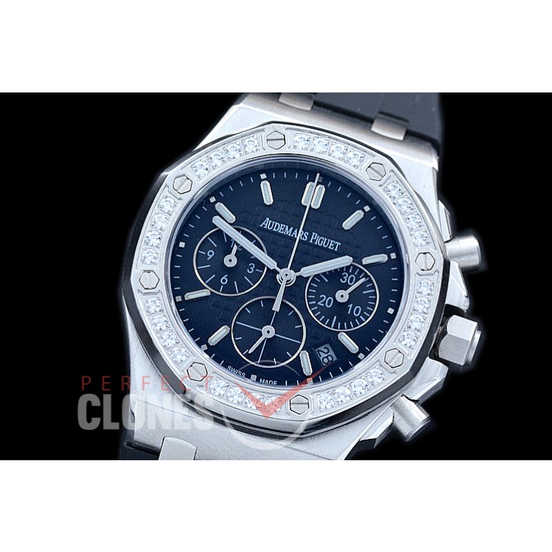 APROCL-317 Royal Oak Offshore Ladies 26231 SS/RU Black Sticks Jap Chronograph Quartz 