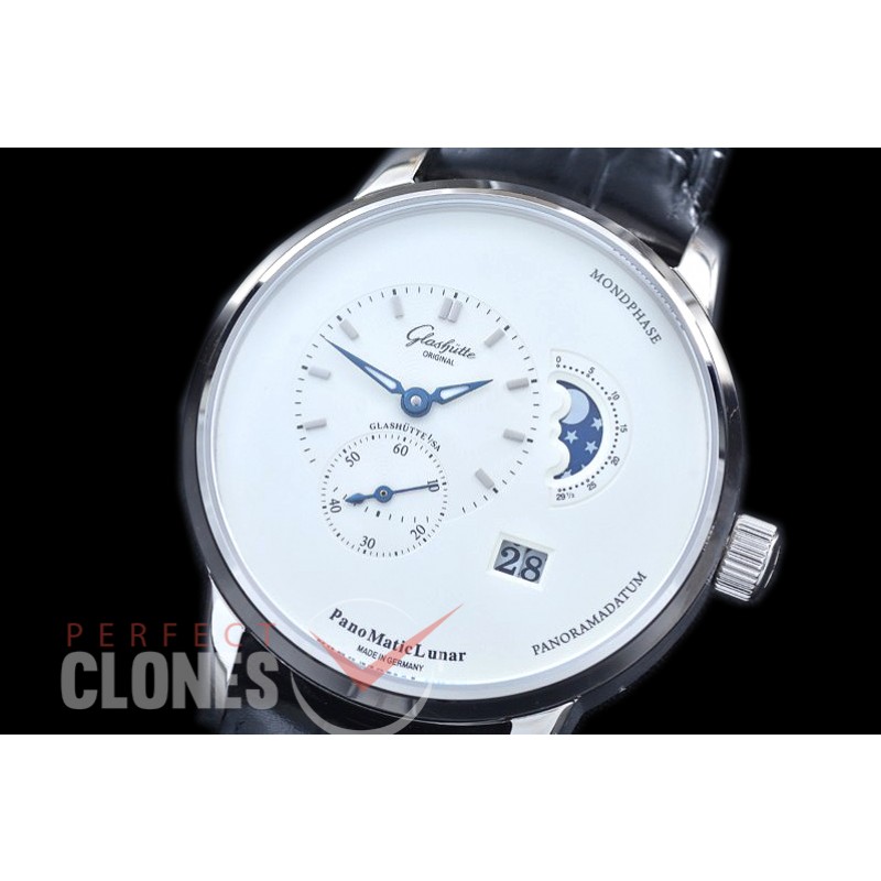 0 0 0 GL-PAN-101 Panomatic Lunar Moonphase SS/LE White Asian Custom Movt 
