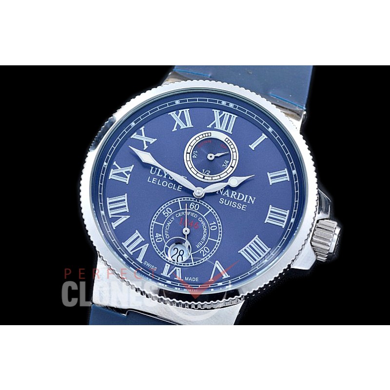 UNMM-123 Maxi Marine SS/RU Dark Blue Classic Roman Asian PR Movt 
