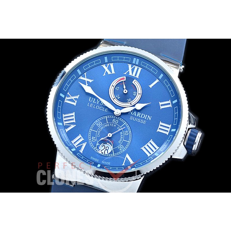 UNMM-124 Maxi Marine SS/RU Blue Classic Roman Asian PR Movt 