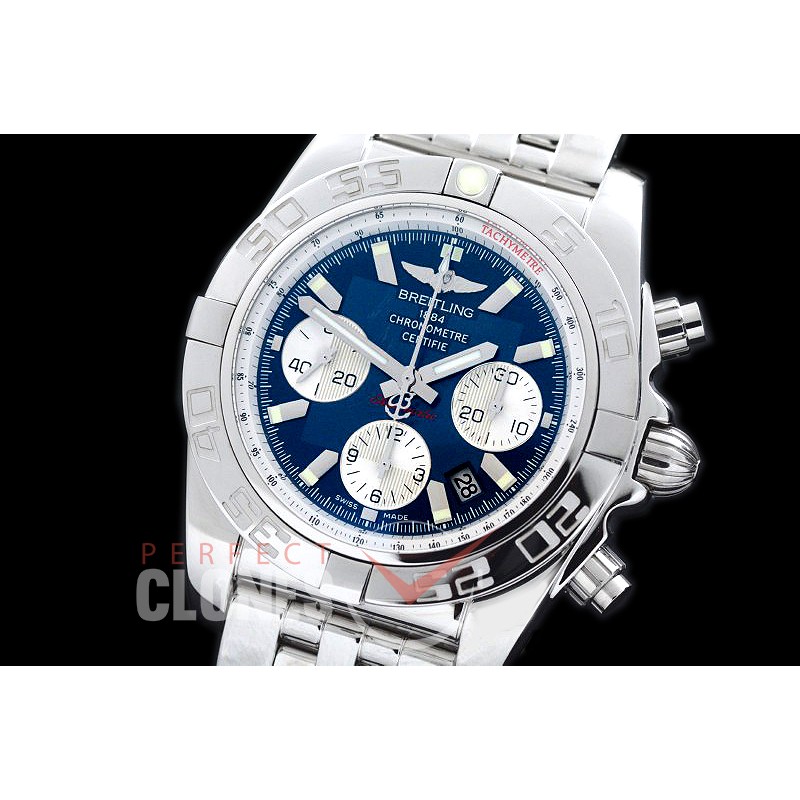 0 BLB01-00053 GF Chronomat B01 Chronograph SS/SS Blue A-7750